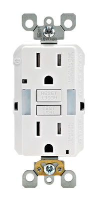 Leviton SmartlockPro 15 amps 125 V Duplex White GFCI Outlet 5-15R
