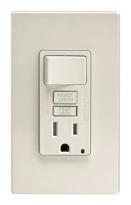 Leviton SmartlockPro 15 amps 125 V Light Almond Outlet/Wallplate 5-15R