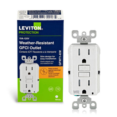 Leviton SmartlockPro 15 amps 125 V Duplex White GFCI Outlet 5-15R