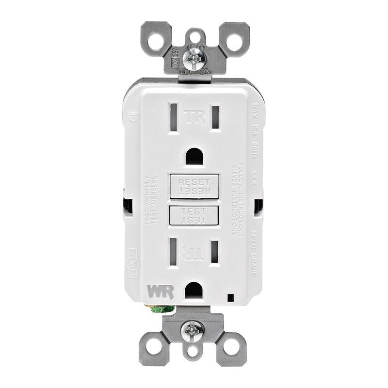 Leviton SmartlockPro 15 amps 125 V Duplex White GFCI Outlet 5-15R