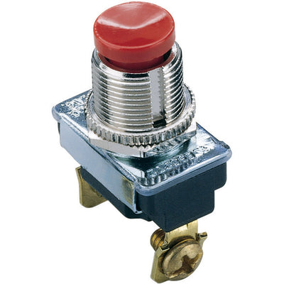 Gardner Bender 3 amps Push Button Momentary Switch Red/Silver