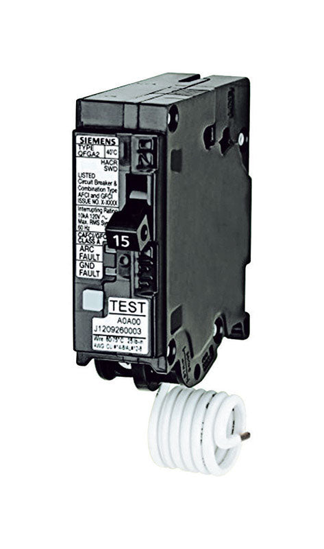 Siemens 15 amps Dual Function Single Pole Circuit Breaker
