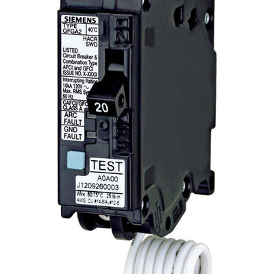 Siemens 20 amps Dual Function Single Pole Circuit Breaker