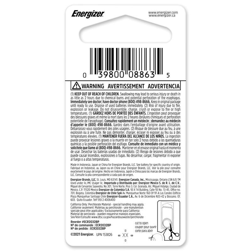Energizer Lithium Coin 2032 3 V 0.24 mAh Keyless Entry Battery