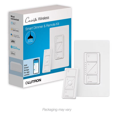 Lutron Caseta White 150 W Wireless Smart-Enabled Dimmer Switch w/Remote Control