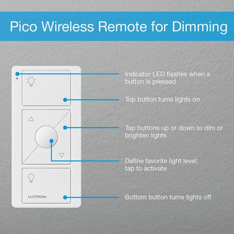 Lutron Caseta White 150 W Wireless Smart-Enabled Dimmer Switch w/Remote Control