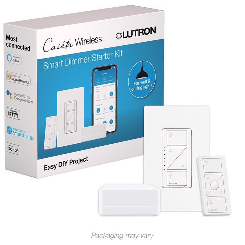Lutron Caseta White 150 W Wireless Smart-Enabled Dimmer Switch w/Remote Control
