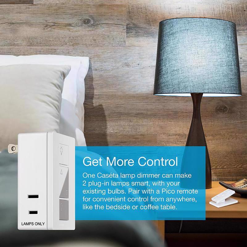 Lutron Caseta White 100 W Plug-In Smart-Enabled Dimmer Switch w/Remote Control