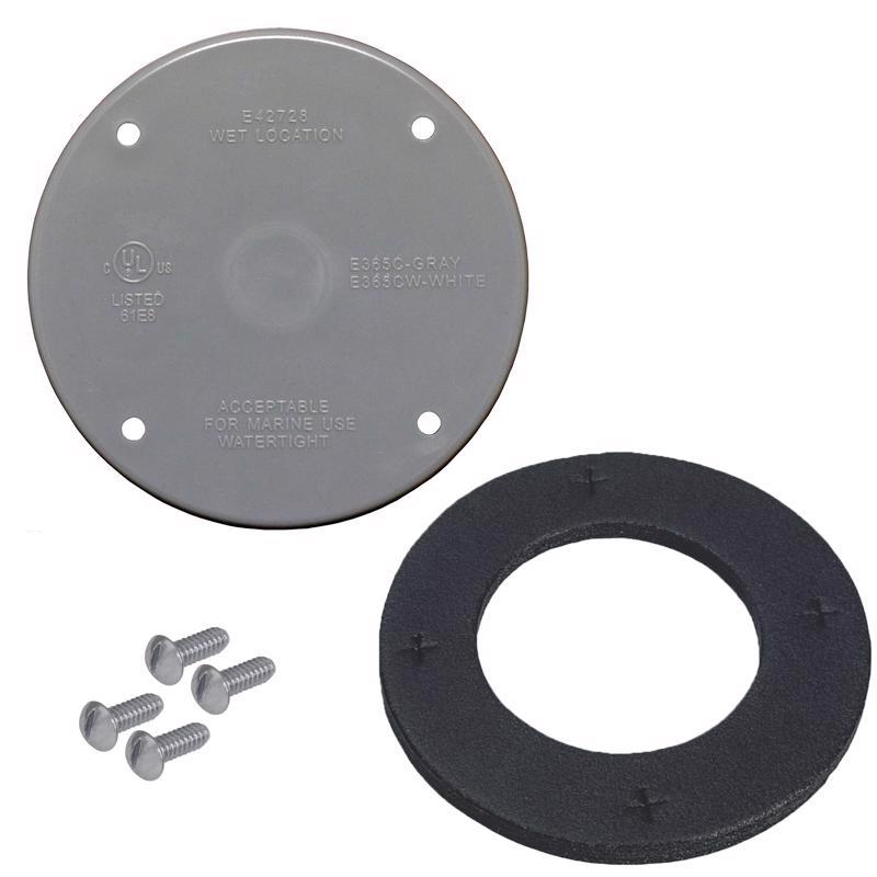 Sigma Electric Round Plastic 4.29 in. H X 4.29 in. W Flat Box Cover
