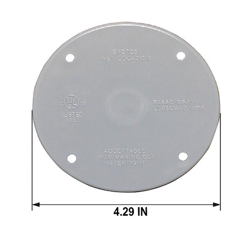 Sigma Electric Round Plastic 4.29 in. H X 4.29 in. W Flat Box Cover