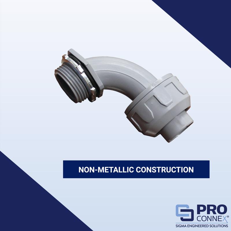 Sigma Electric ProConnex 1/2 in. D Plastic 90 Degree Connector For Liquid Tight