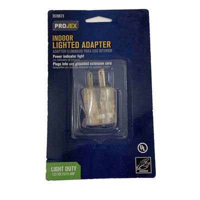 Projex Grounded 1 outlets Adapter w/Light