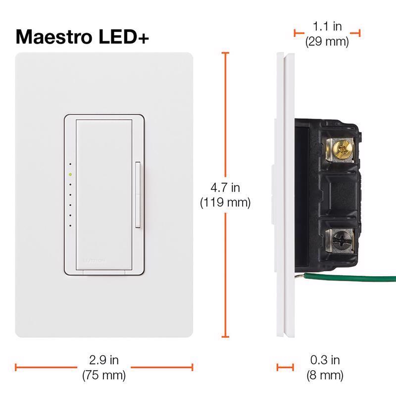 Lutron Maestro Light Almond 150 W 3-Way Dimmer Switch