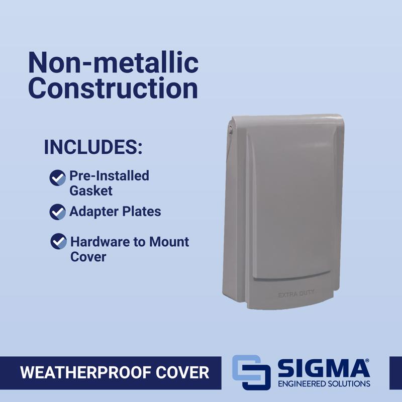 Sigma Engineered Solutions Slimline Rectangle Plastic 1 gang 5.51 in. H X 3.58 in. W In-Use Cover