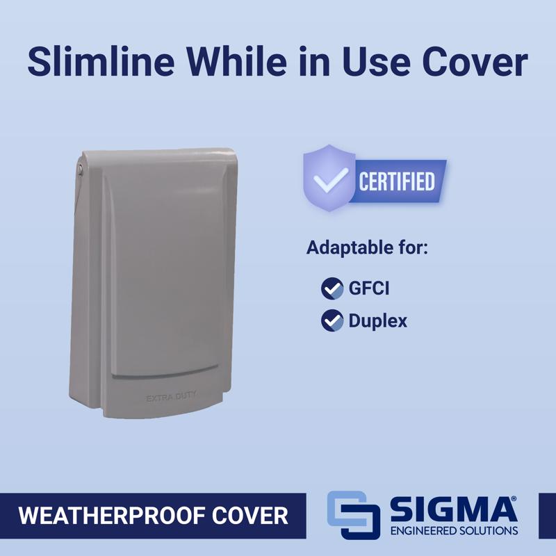 Sigma Engineered Solutions Slimline Rectangle Plastic 1 gang 5.51 in. H X 3.58 in. W In-Use Cover