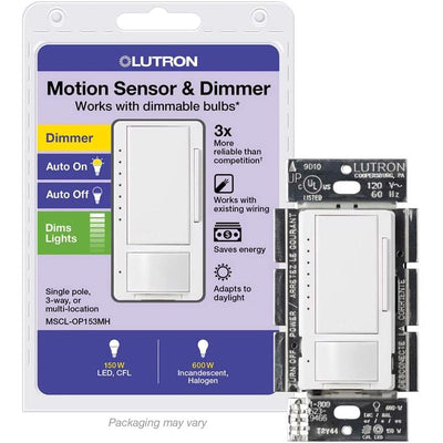 Lutron Maestro White 150 W Motion Sensor Dimmer Switch