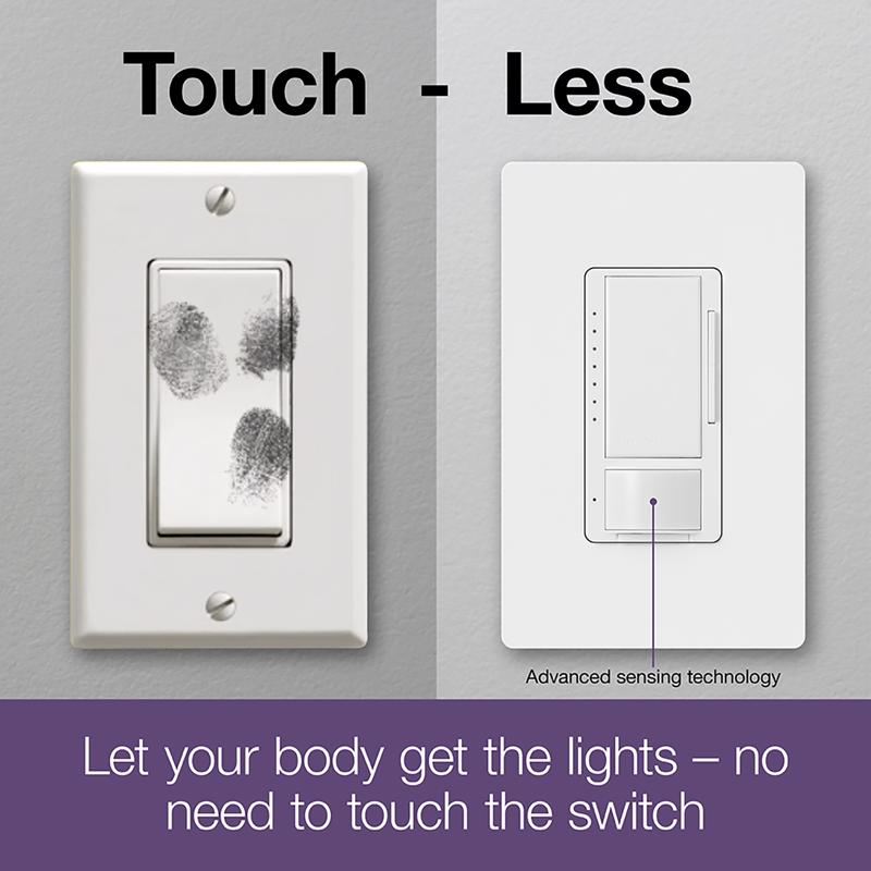 Lutron Maestro White 150 W Motion Sensor Dimmer Switch