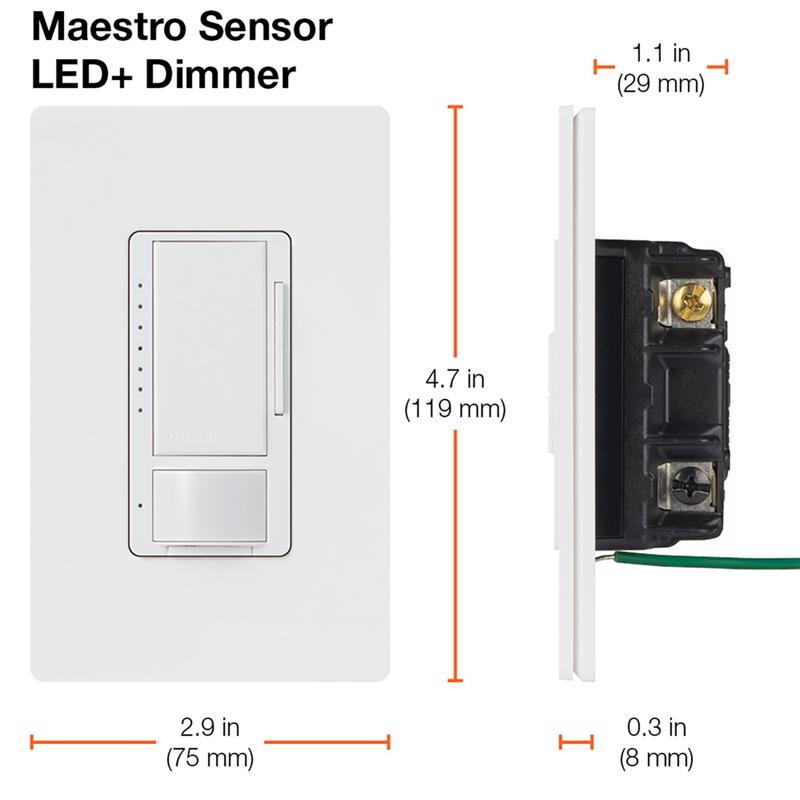 Lutron Maestro White 150 W Motion Sensor Dimmer Switch