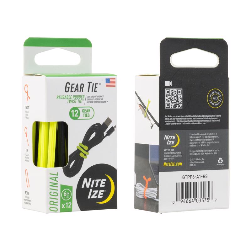Nite Ize Gear Tie 6 in. L Assorted Twist Ties 12 pk