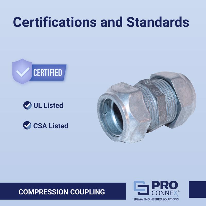 Sigma Electric ProConnex 1/2 in. D Die-Cast Zinc Compression Coupling For EMT 50 pk