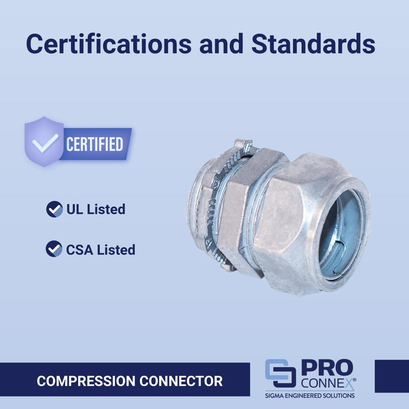 Sigma Electric ProConnex 3/4 in. D Die-Cast Zinc Compression Connector For EMT 25 pk