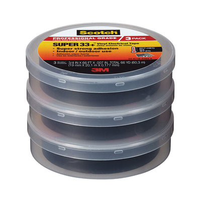 Scotch 3/4 in. W X 66 ft. L Black Vinyl Electrical Tape
