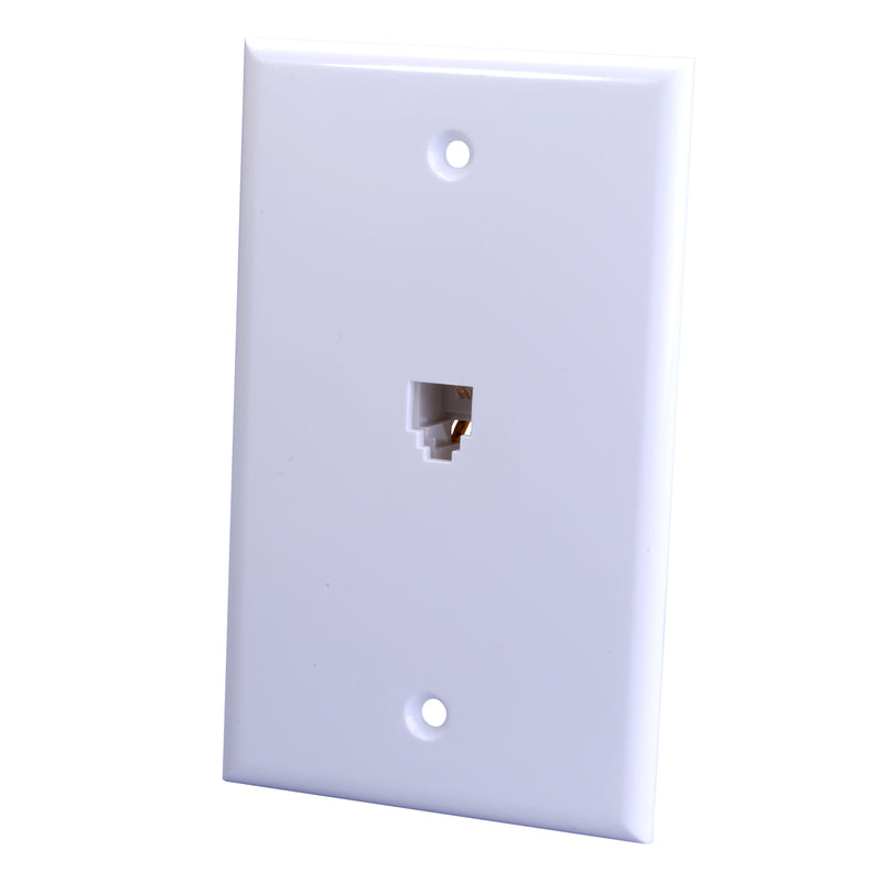 Monster Just Hook It Up White 1 gang Plastic Coax/Phone Wall Plate