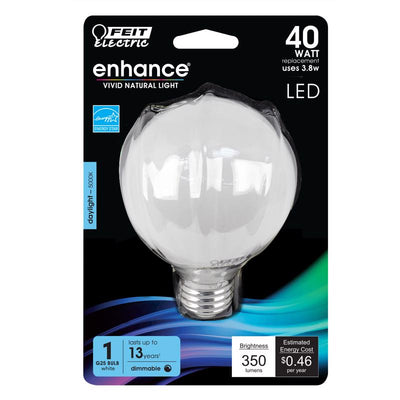 Feit G25 E26 (Medium) Filament LED Bulb Daylight 40 Watt Equivalence