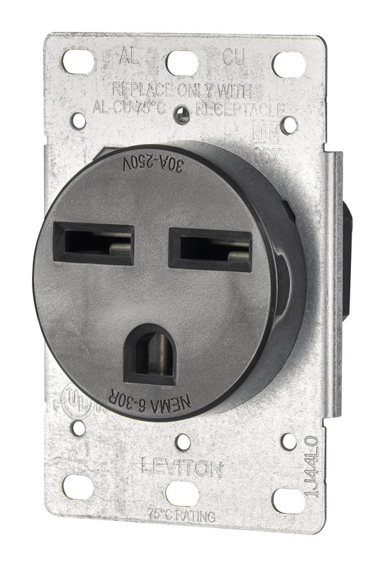 Leviton 30 amps 250 V Black Outlet 6-30R