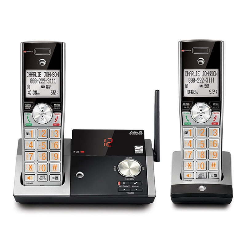 AT&T DECT 6.0 2 Handle Digital Cordless Answering System Silver