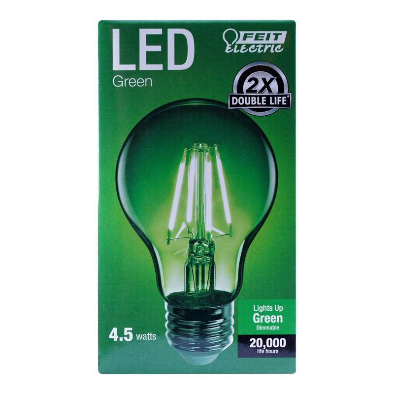 Feit A19 E26 (Medium) Filament LED Bulb Green 30 Watt Equivalence