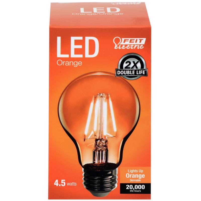 Feit A19 E26 (Medium) Filament LED Bulb Orange 30 Watt Equivalence