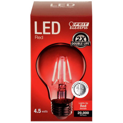 Feit A19 E26 (Medium) Filament LED Bulb Red 30 Watt Equivalence