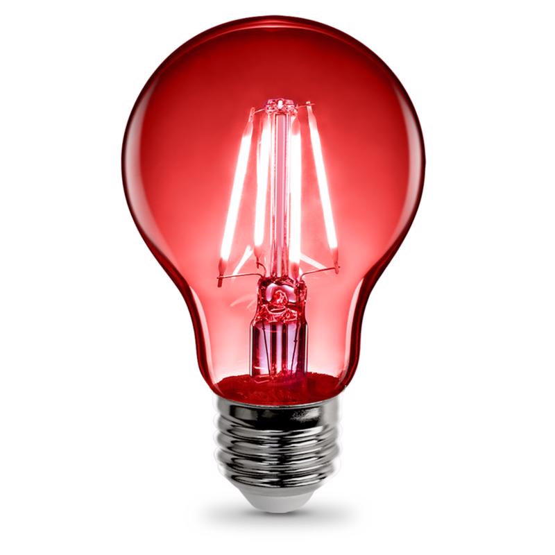 Feit A19 E26 (Medium) Filament LED Bulb Red 30 Watt Equivalence