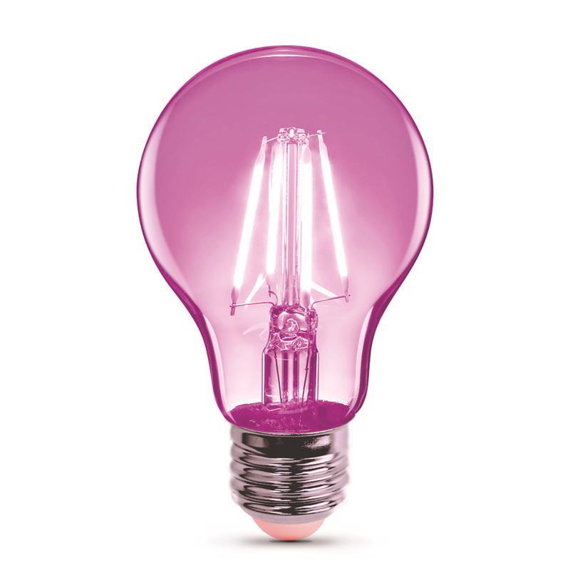 Feit A19 E26 (Medium) Filament LED Bulb Pink 30 Watt Equivalence