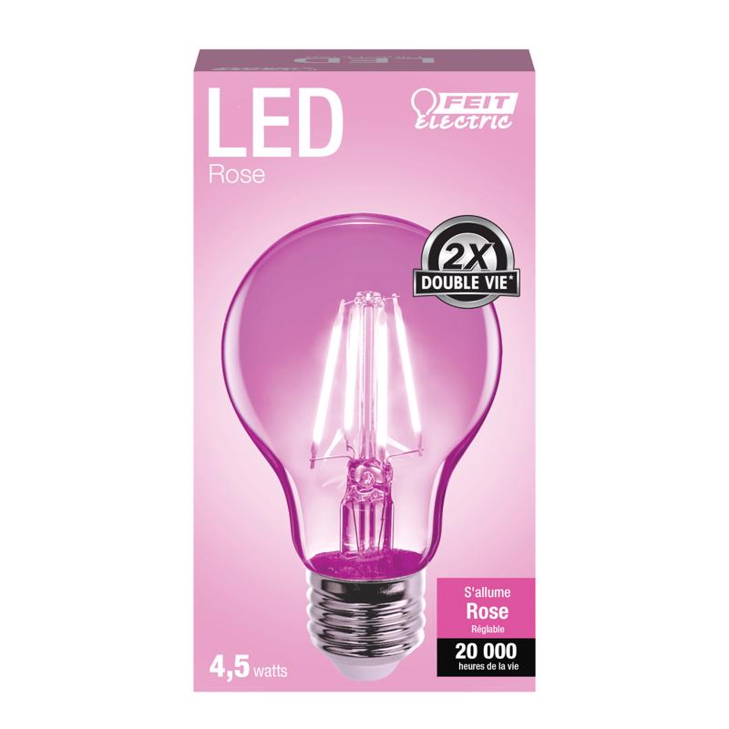 Feit A19 E26 (Medium) Filament LED Bulb Pink 30 Watt Equivalence