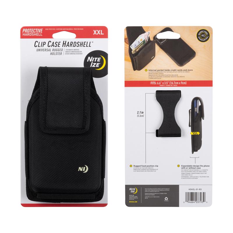 Nite Ize Hardshell Black XXL Cell Phone Case w/Clip For Universal