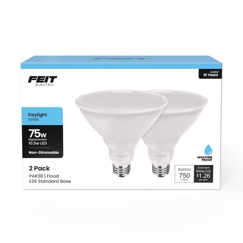 Feit PAR38 E26 (Medium) Smart-Enabled LED Bulb Daylight 75 Watt Equivalence 2 pk