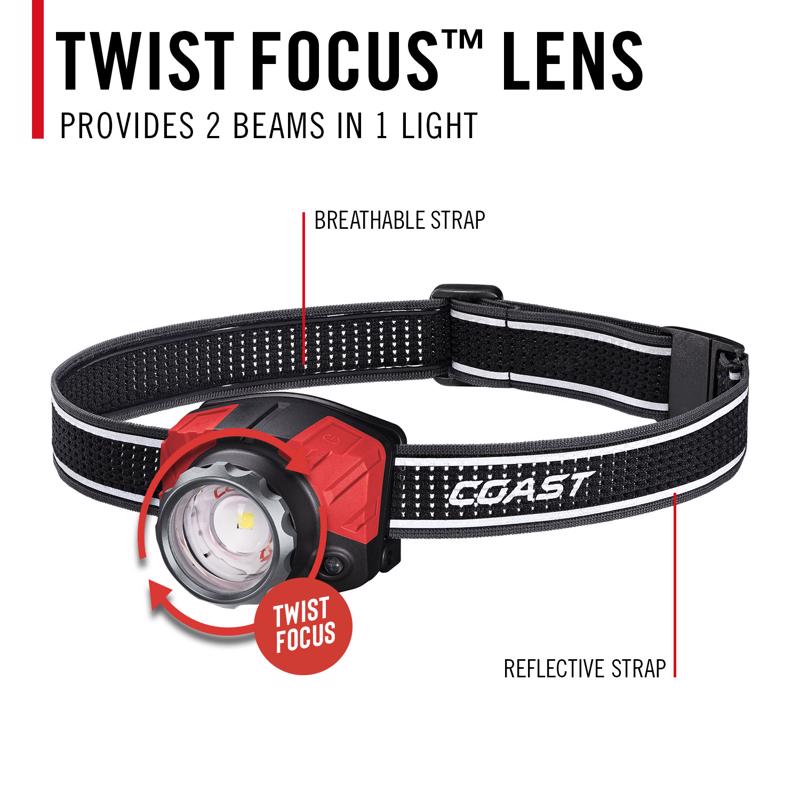 Coast FL85R 1250 lm Black LED Head Lamp