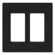 Lutron Claro Black 2 gang Plastic Decorator Wall Plate