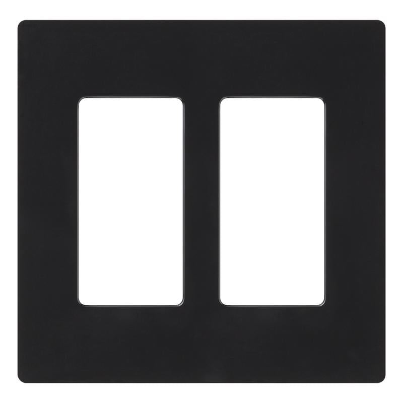 Lutron Claro Black 2 gang Plastic Decorator Wall Plate