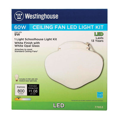 Westinghouse Semi-Gloss White Schoolhouse Ceiling Fan Light Kit