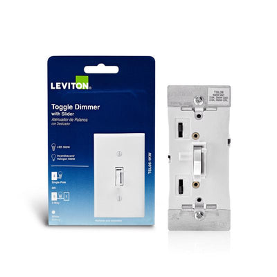 Leviton White 600 W Toggle Dimmer Switch