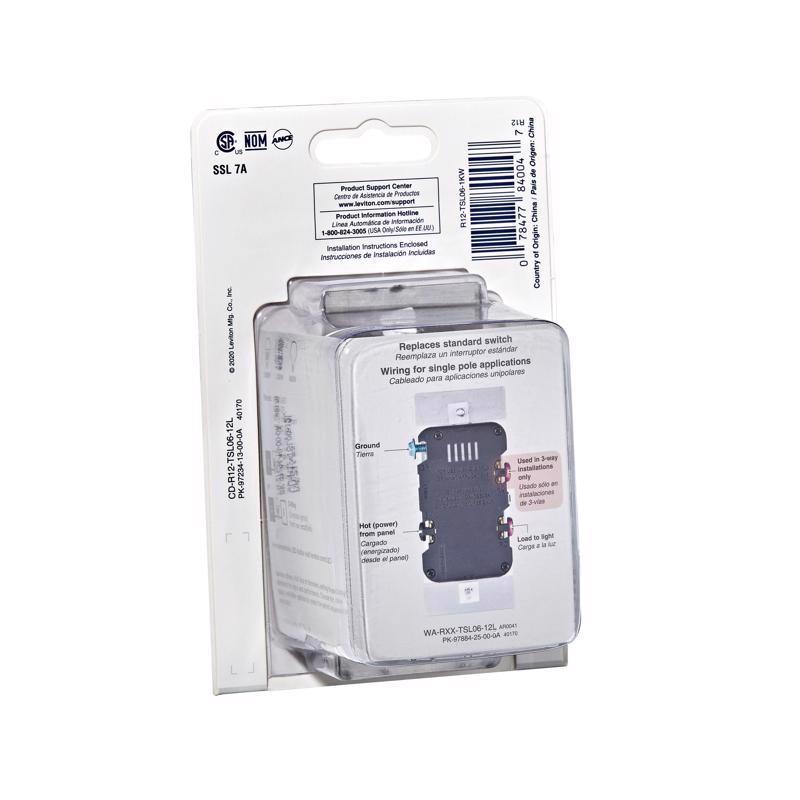 Leviton White 600 W Toggle Dimmer Switch