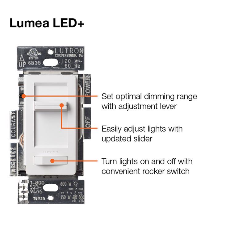 Lutron Lumea White 150 W 3-Way Dimmer Switch