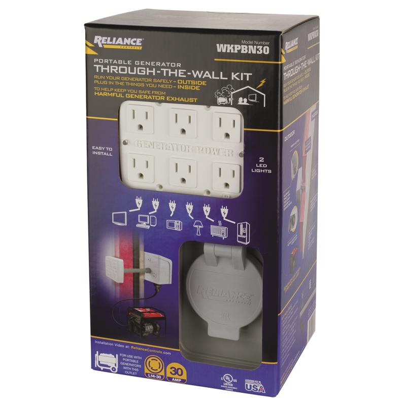 Reliance Controls 30 amps 120/240 V 6 space 6 circuits Surface Mount Generator Power Transfer Kit