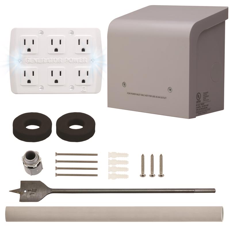 Reliance Controls 30 amps 120/240 V 6 space 6 circuits Surface Mount Generator Power Transfer Kit