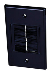Monster Just Hook It Up Black 1 gang Plastic Home Theater Brush Wall Plate