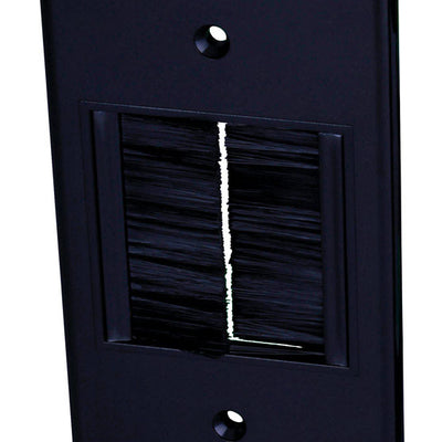 Monster Just Hook It Up Black 1 gang Plastic Home Theater Brush Wall Plate