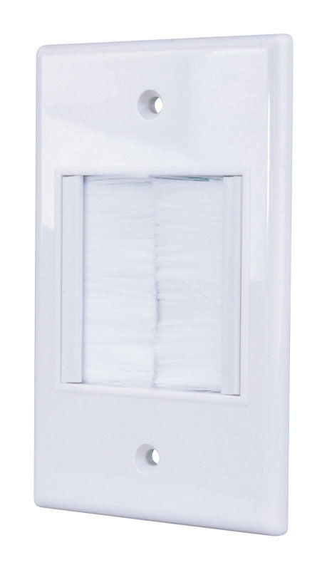 Monster Just Hook It Up White 1 gang Plastic Home Theater Brush Wall Plate